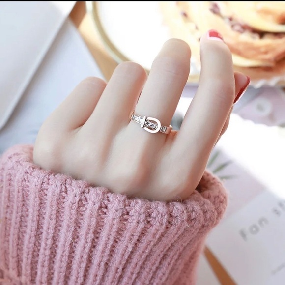 3 For $35 585 Rose Gold Plated “Forever Love” Buckle Ring - Picture 6 of 6